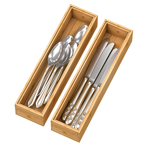 Bamboo Kitchen Drawer Organizer 12"x 3" (2 Count)