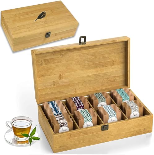 Bamboo Tea Organizer Box Chemical Free Eco