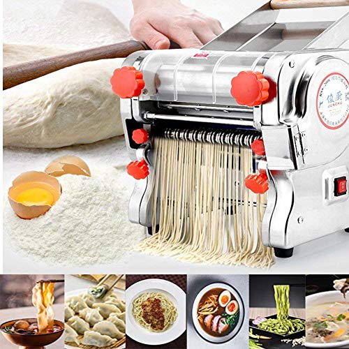 Hengwei 750W 110V Stainless Steel Commercial Electric Noodle Making Pasta Maker Dough Roller Noodle Cutting Machine