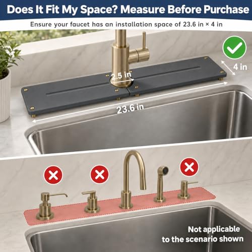 2PCS Stone Faucet Mat for Kitchen Sink
