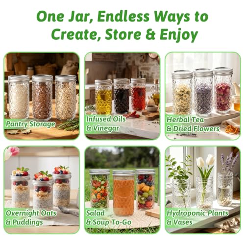 12 oz Glass Mason Jars (8 Count)