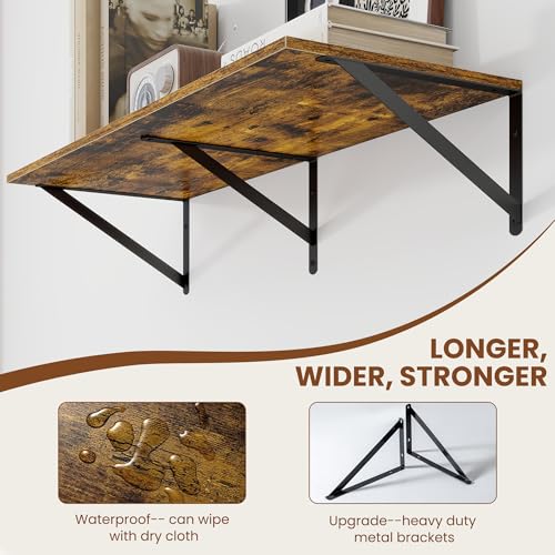 32W x 12D Deep Floating Shelves Set of 2 Rustic Brown (2 Count)