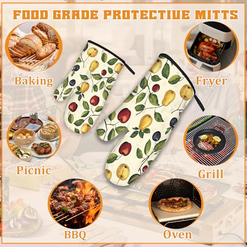 Retro Fruit Oven Mitts and Pot Holders Set (4 Count)