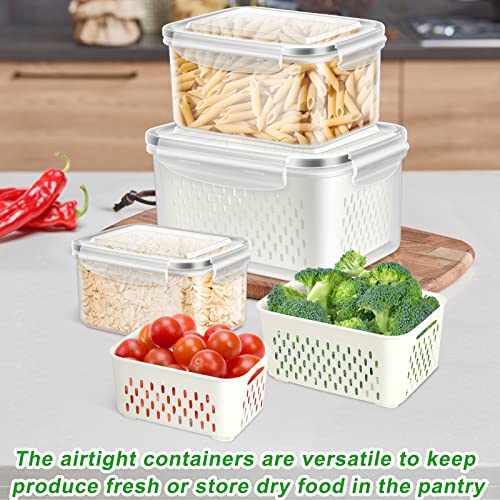 3 Pack Fruit Storage Containers for Fridge Berry Saver Lettuce Keeper (3 Count)