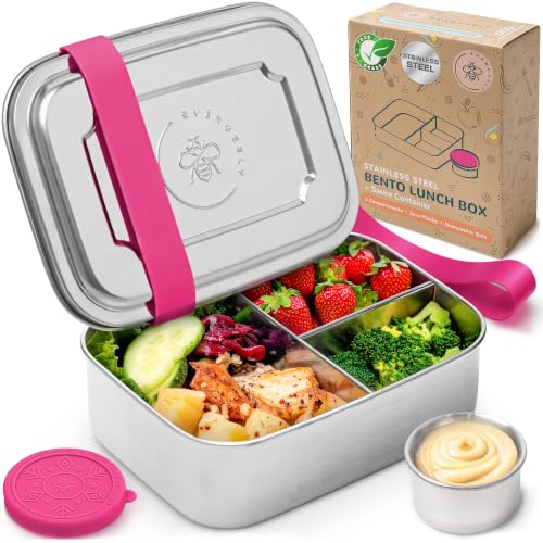 Stainless Steel Bento Box + Condiment Container (6 Count)