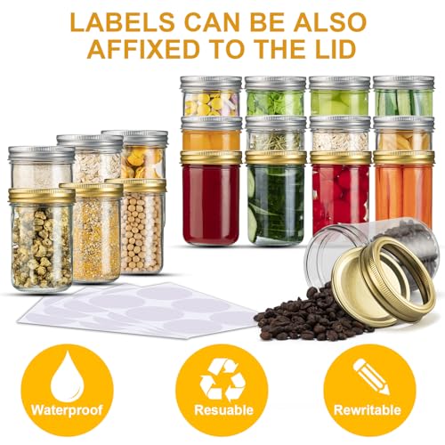 Mason Jars 8 oz 24 Pack Canning jars 8oz with Regular Lids and Bands (24 Count)