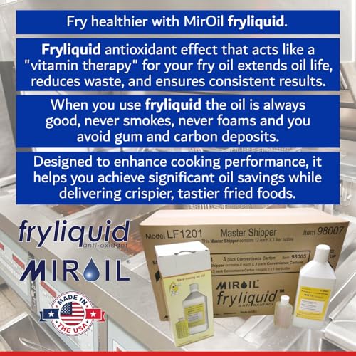 12 x 1 Liter Bottle FryLiquid by MirOil (12 Count)