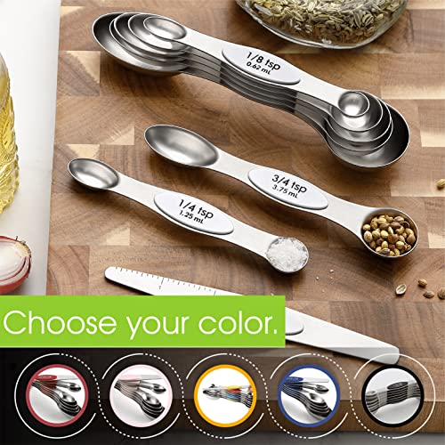 Stainless Steel 8 Magnetic Measuring Spoons for Kitchen