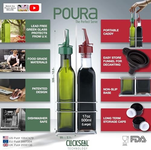 Vinegar and Olive Oil Bottle Drizzler Set
