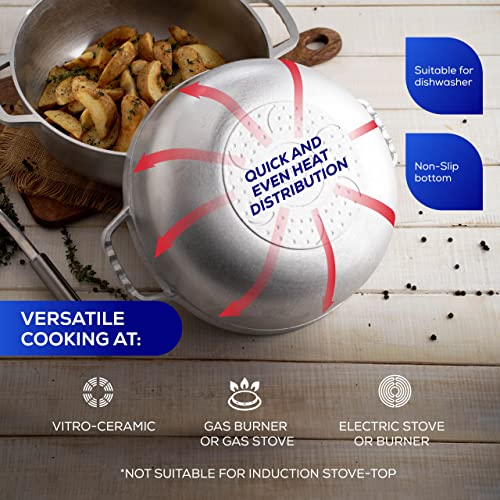 27.7 QT / 26.6 Liter) Caldero Pot with Lid, Extra Large Cast Aluminum Cooking Pot, 75-Cup Rice Pot for Restaurants, Catering, Events & Large-Batch Cooking, Made in Colombia