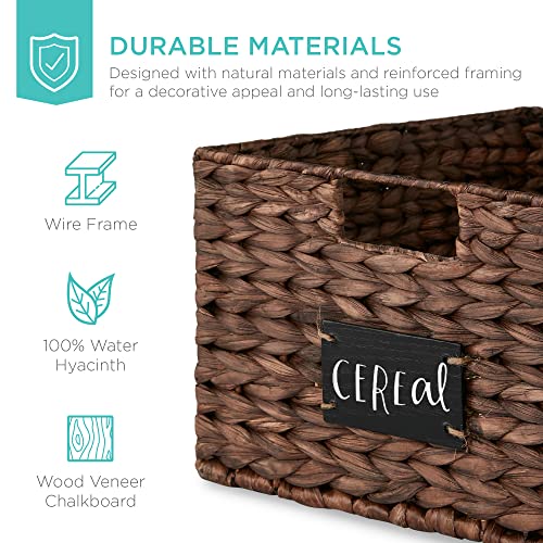 Pantry Baskets Set of 2 16x12in Water Hyacinth Storage Baskets (2 Count)