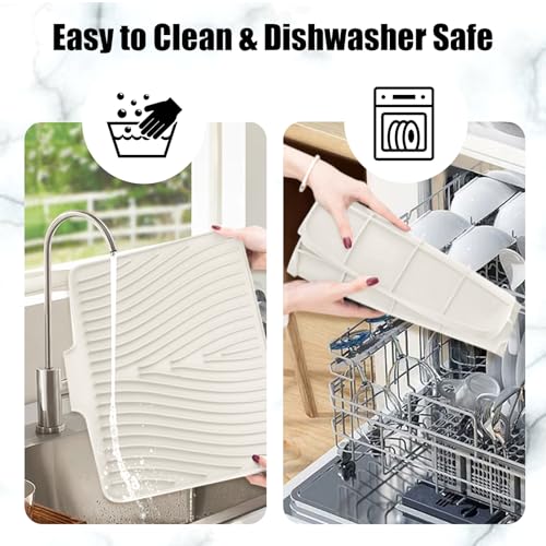 Silicone Dish Drying Mat for Kitchen Counter (2 Count)