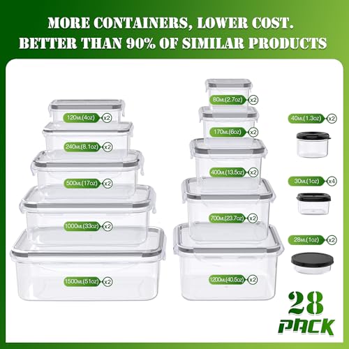 56 PCS Food Storage Containers with Lids Airtight (56 Count)