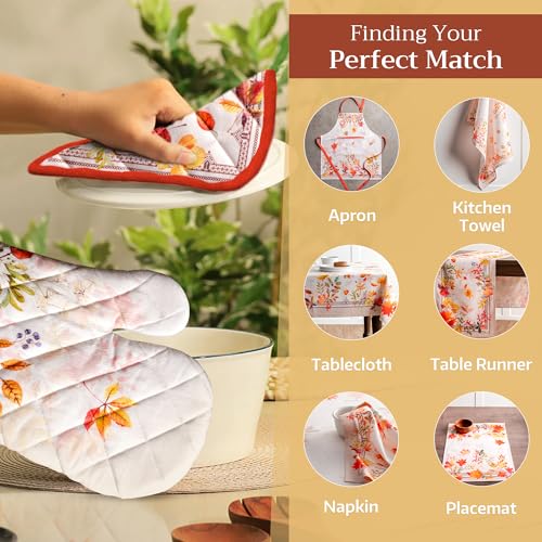 100% Cotton Oven Mitt & Pot Holder Set