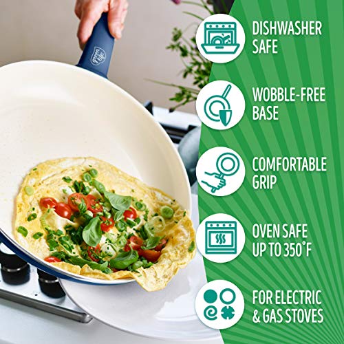 Soft Grip Healthy Ceramic Nonstick 12 Piece Cookware Pots and Pans Set