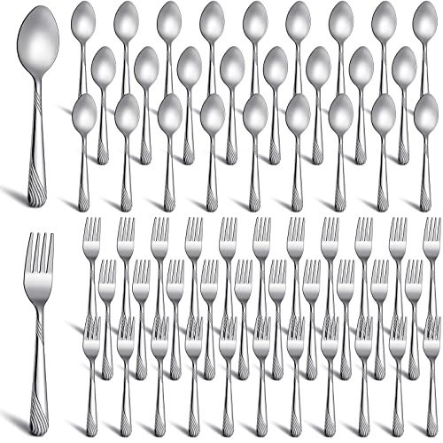 200 Pcs Dinner Forks and Spoons Silverware Set (100 Count)