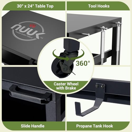 Outdoor Grill Prep Table 24"x30" Metal Grill Cart Outside 3