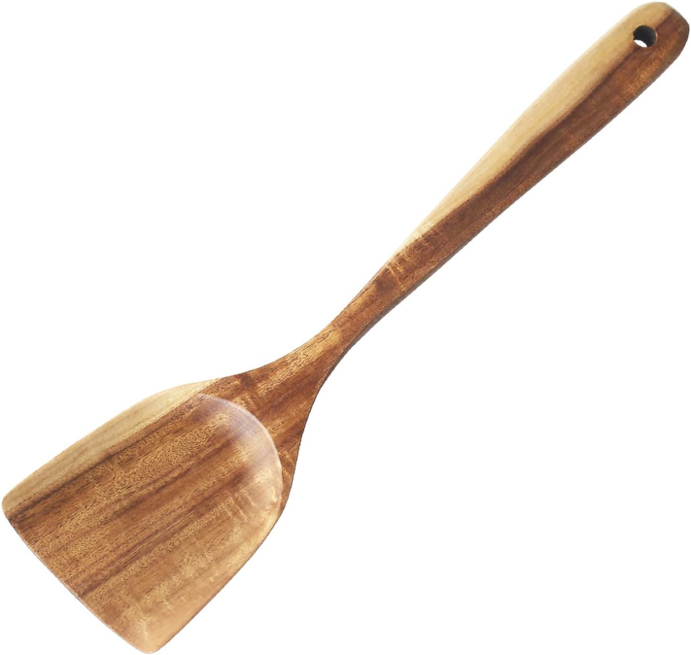 FJNATINH Large Wooden Wok Spatula, 13 Inch Natural Teak Long Handle Turner Coated Natural Resin, Handmade for Non-stick Cookware - Culinary Roots