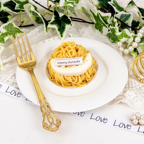 75PCS Gold Forks Disposable 8.1inch Vintage Baroque Forks for Party (75 Count)