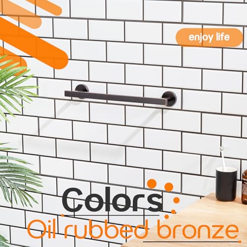 12 Inch Bathroom Towel Bar Bath Towel Rack Kitchen Towel Holder Towel Ring Wall Mounted SUS304 Stainless Steel Oil Rubbed Bronze AN4001ORB