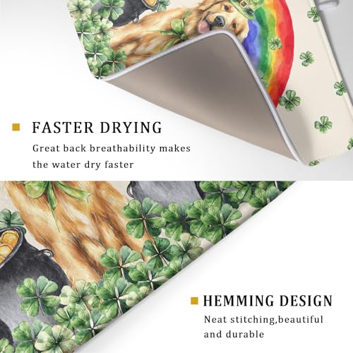 Funny Dog Dish Drying Mats for Kitchen Countertop Large Microfiber Absorbent Coffee Bar Mat