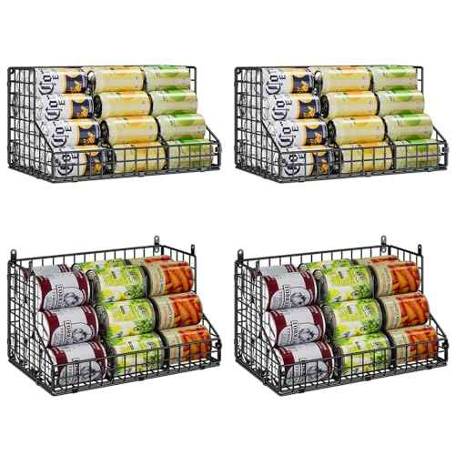 4 Pack Stackable Can Rack Organizer for Pantry Storage (4 Count)