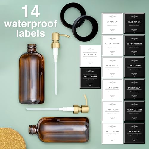 Amber Glass Soap Dispenser (2 Count)