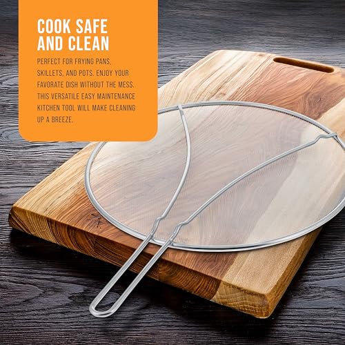 Stainless Steel Splatter Guard 13" Fine Mesh Cover