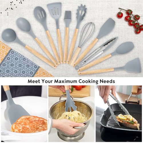 19PCS Gray Kitchen Cooking Utensils Set Kitchen Tools Set (19 Count)