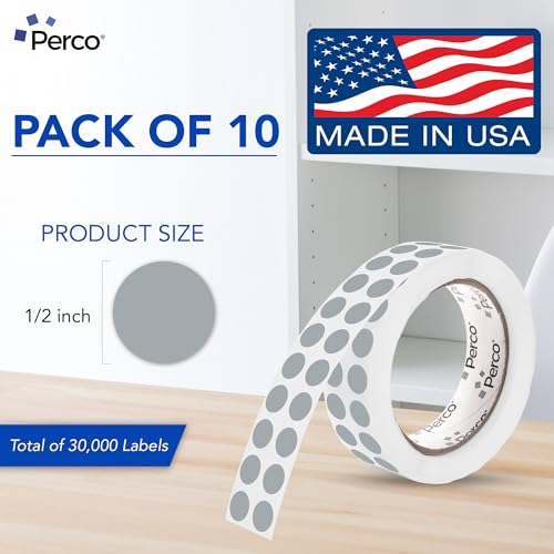 Grey Perforated Round Circle Dot Sticker 1 (80 Count)