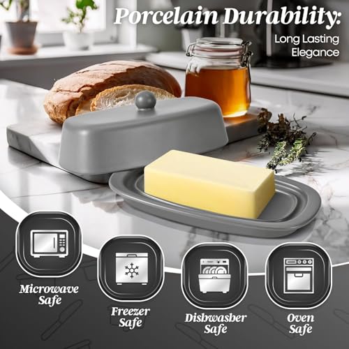 Standard Ceramic Butter Dish with Lid for Countertop