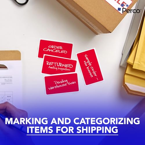 Red 3x5 Inch Perforated Sticker Labels