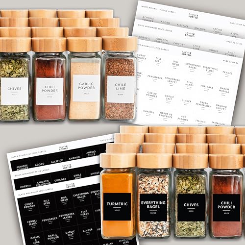 Glass Spice Jars with Label (24 Count)