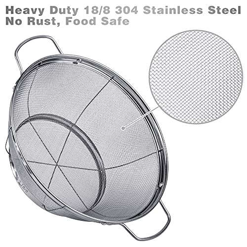 3 Pack 18 8 Stainless Steel Colander Sieves (3 Count)