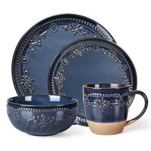 4 Piece Handcrafted Ceramic Dinnerware Set with Mugs