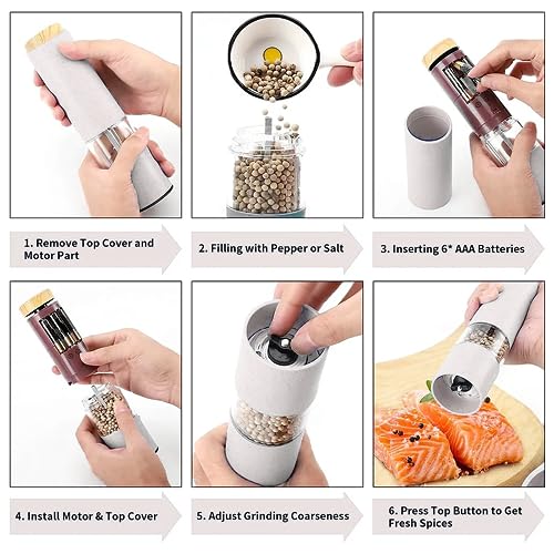 Electric Salt and Pepper Grinder Set