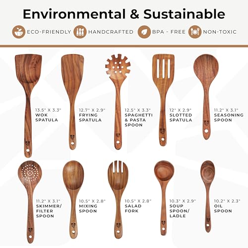 Wooden Spoons for Cooking (10 Count)