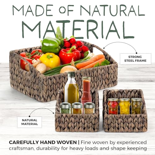 Set of 3 Handwoven Storage Baskets (3 Count)
