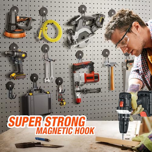2 Pack Large Strong Magnetic Hooks for Hanging Heavy Duty (2 Count)