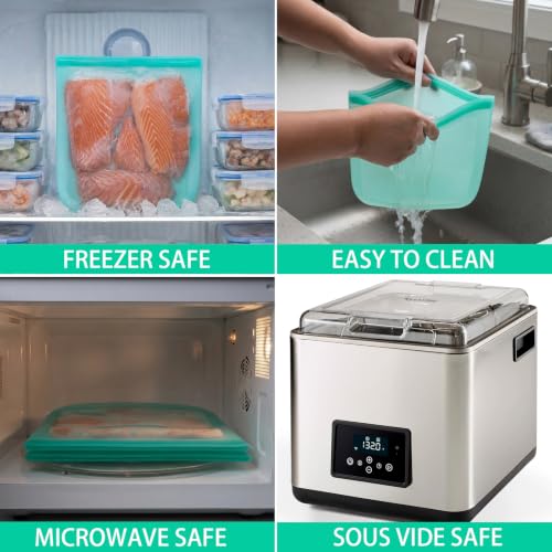 100% Silicone Reusable Gallon Freezer Bags (4 Count)