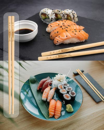 5 pairs of bamboo chopsticks can be reused (5 Count)
