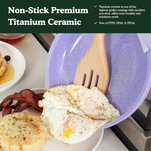 Ombré Titanium Ceramic Cookware Set Non Toxic (16 Ounce)