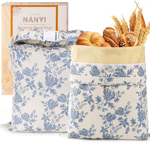 2 Pack Reusable Beeswax Bread Bags for Sourdough & Homemade Bread (2 Count)