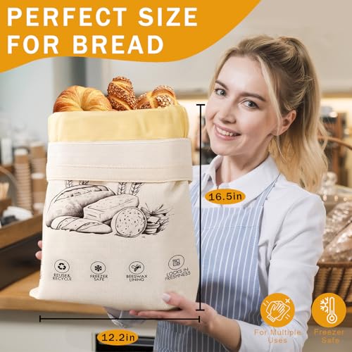 2 Pack Reusable Beeswax Bread Bags for Sourdough & Homemade Bread (2 Count)