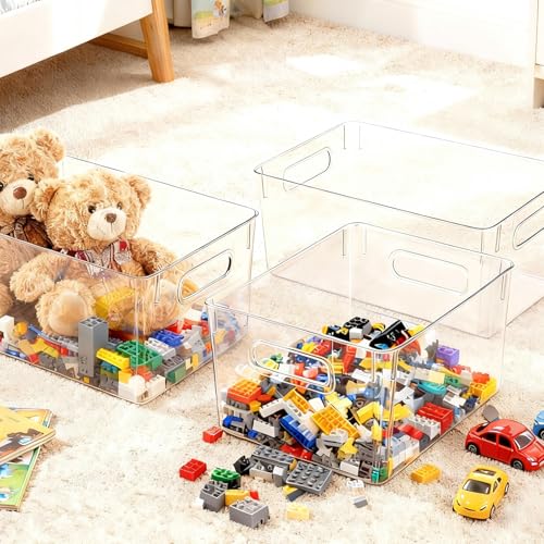 Clear Plastic Storage Bins (4 Count)