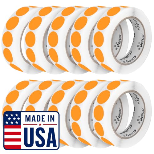Neon Orange Perforated Round Circle Dot Sticker 1 (10 Count)