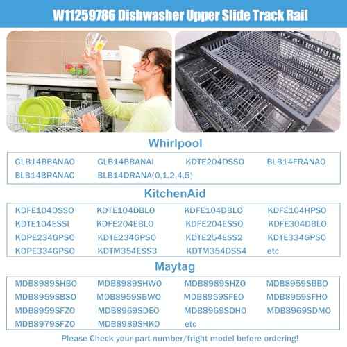 Upgraded W11259786 Dishwasher Dishrack Slide Track