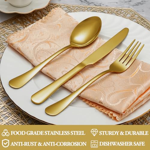30 Pcs Gold Silverware Set Service for 6 (30 Count)