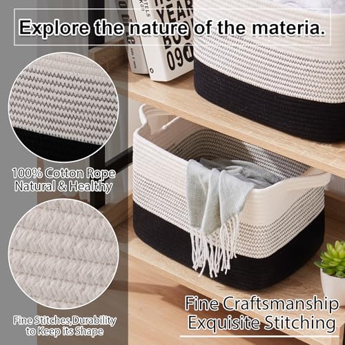 Cotton Rope Storage Baskets for Organizing Gradient Dark 3