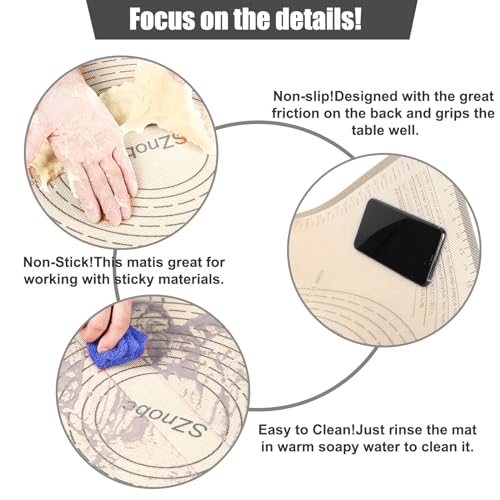 Silicone Pastry Mat 34X26 inch Baking Mat for Rolling Dough